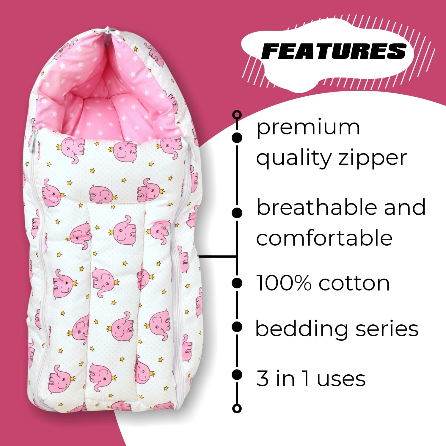 baby sleeping bag pink 6
